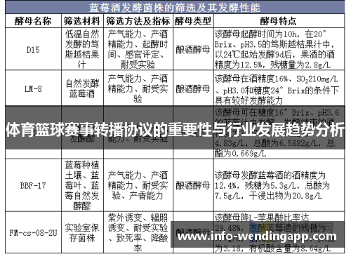 体育篮球赛事转播协议的重要性与行业发展趋势分析