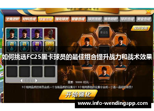 如何挑选FC25黑卡球员的最佳组合提升战力和战术效果